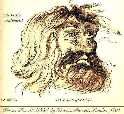 Fanciful rendering of the antichrist by Francis Barrett, 1801
