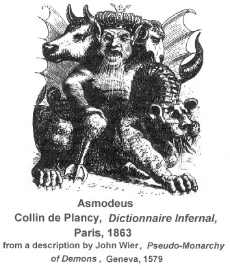 Fanciful rendering of the demon prince Asmodeus - 1863